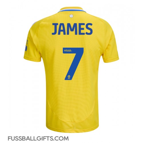 Leeds United Daniel James #7 Fußballbekleidung Auswärtstrikot 2024-25 Kurzarm